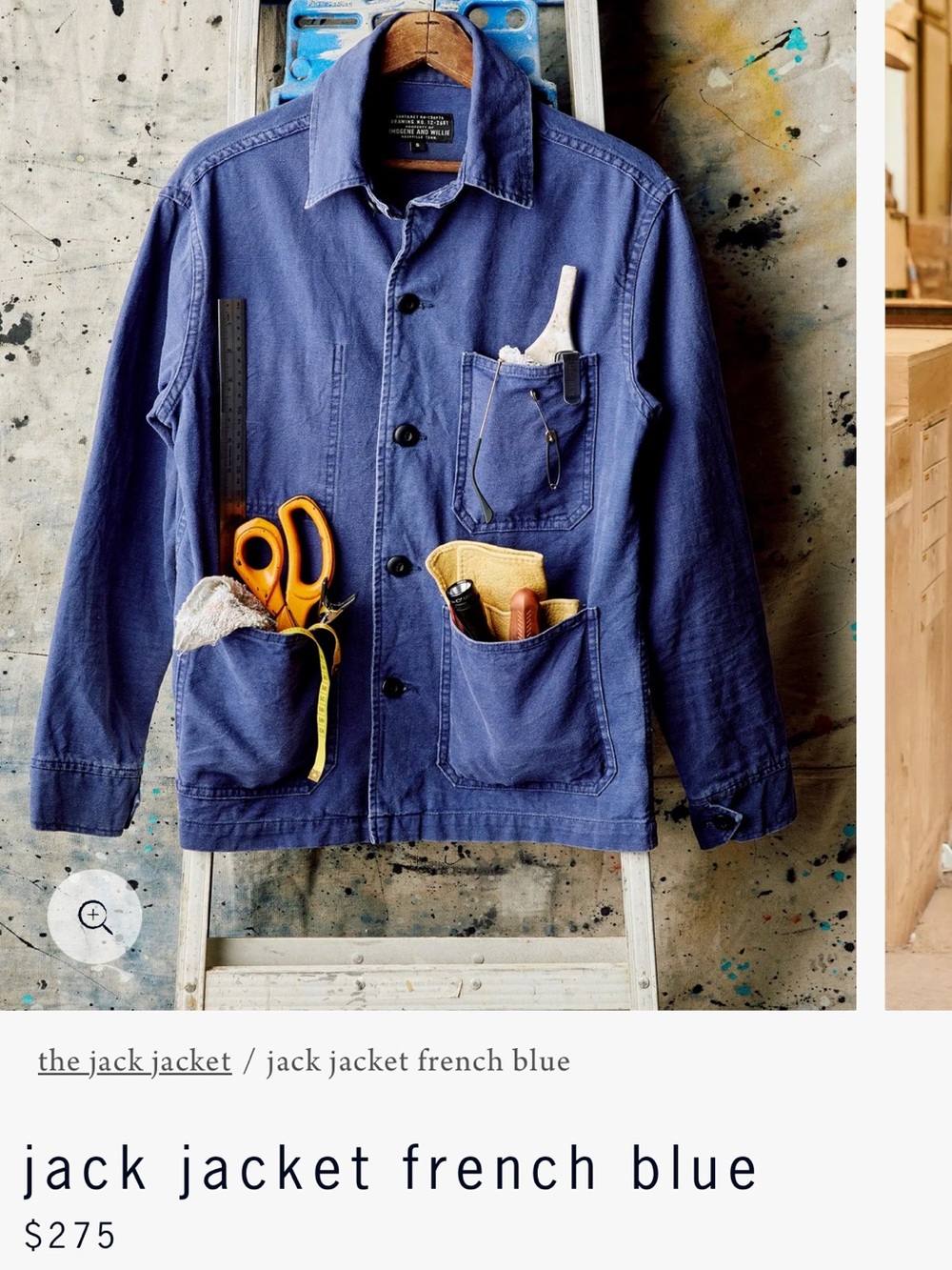 Jack Jacket French Blue unisex Work Jacket